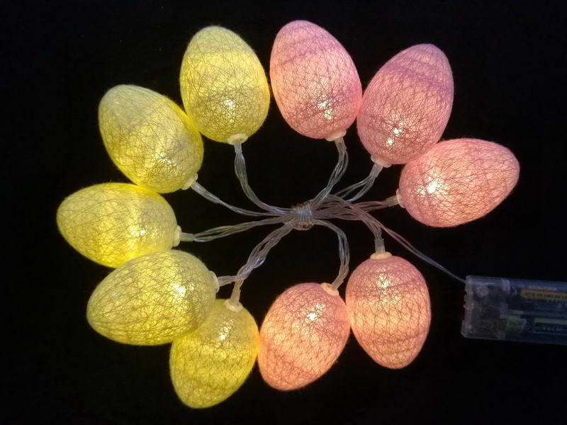 Easter LED string lights, cotton egg
