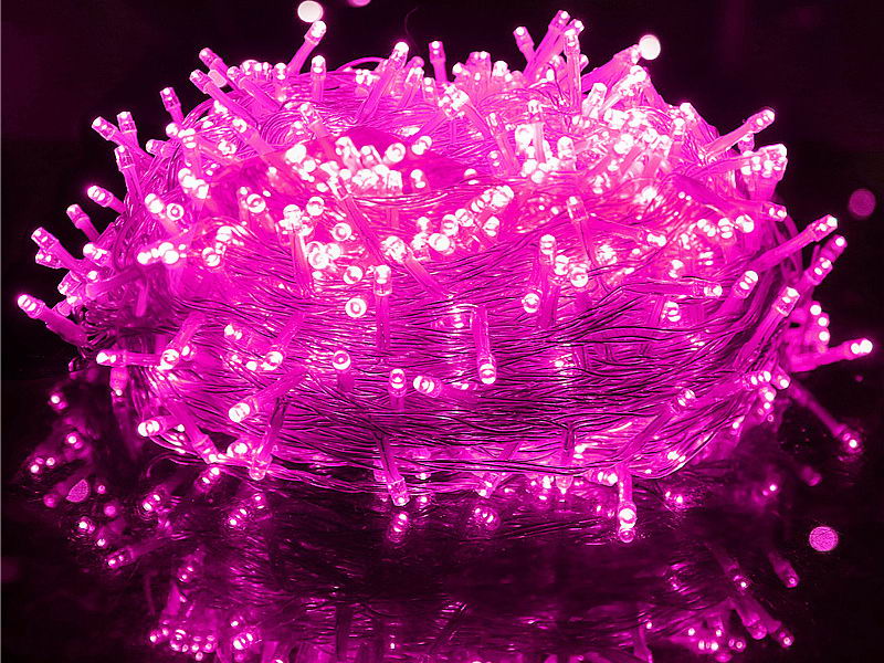 Pink LED string lights