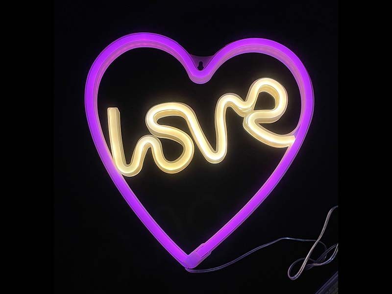 Decorative Heart, neon rope (pink+warmwhite)