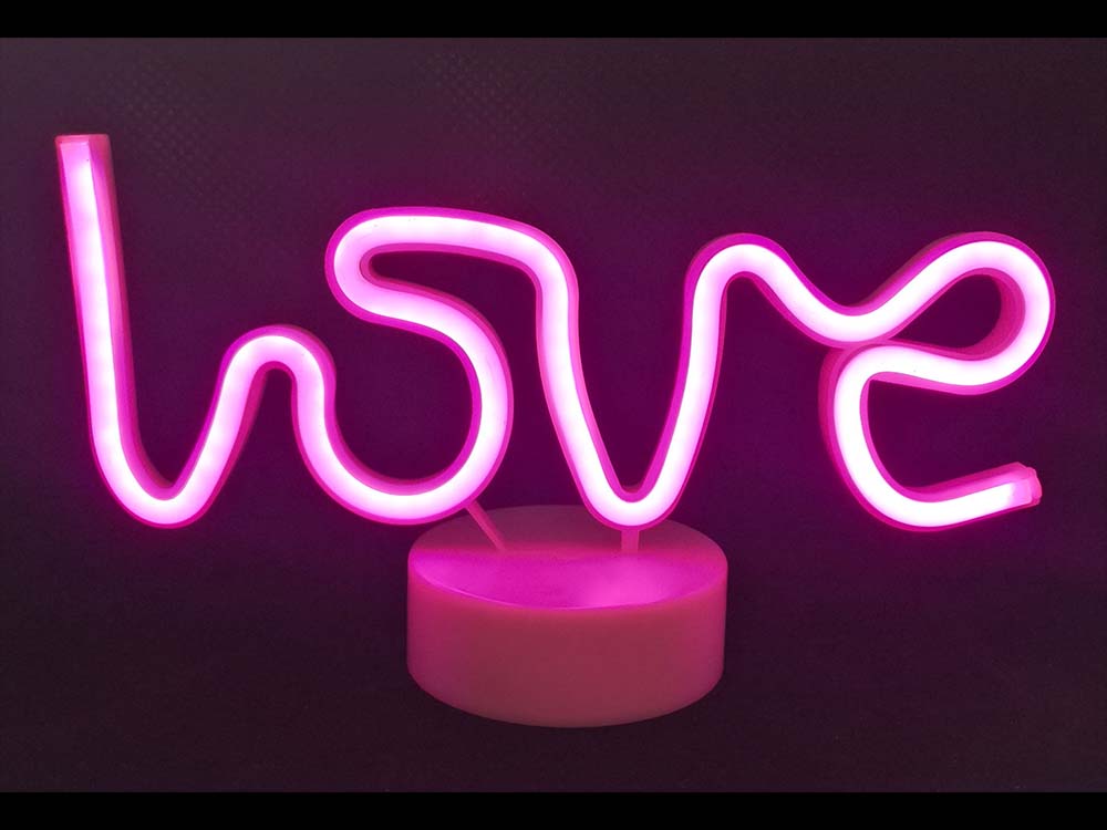 Decorative LOVE, neon rope (pink)