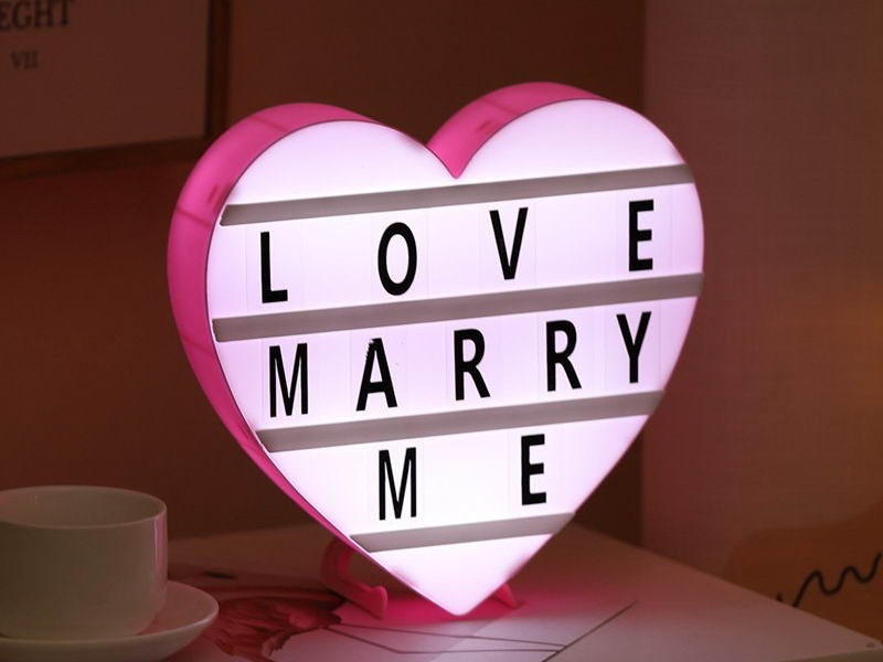 Lighted box – Heart, with text card